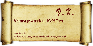 Visnyovszky Kürt névjegykártya